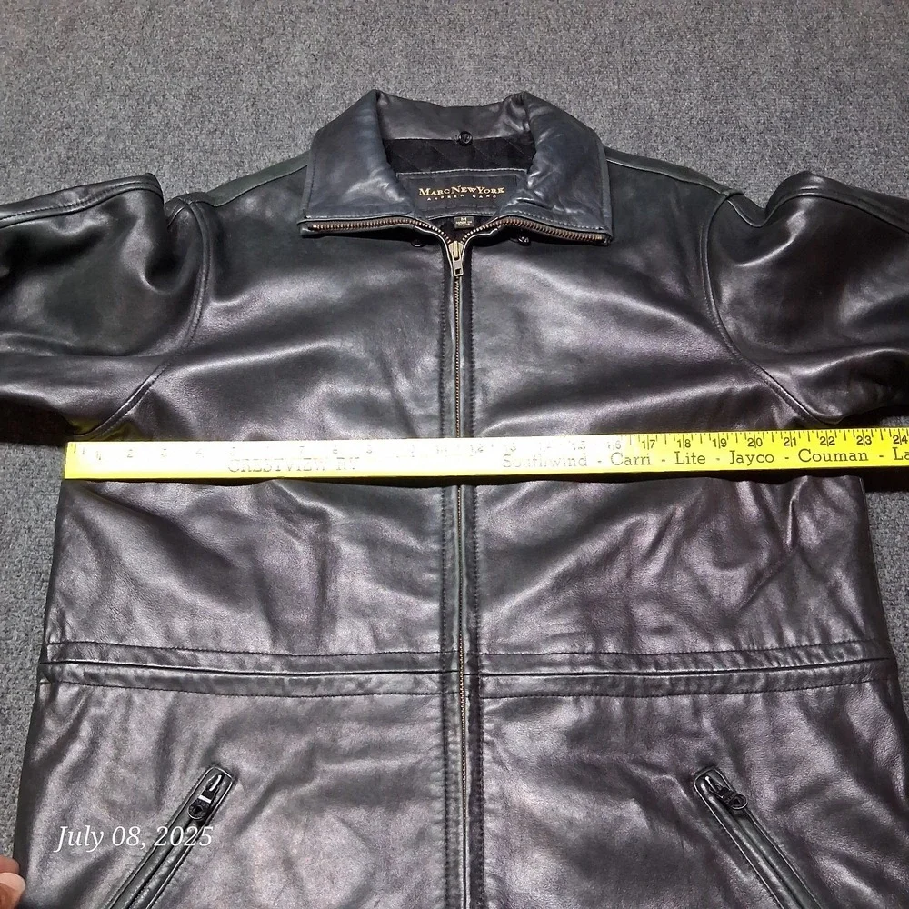 Marc New York Andrew Marc Leather‎ Jacket Men Size Medium Black Quilt Lined